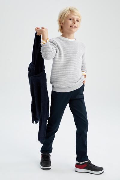 DeFacto Boy's Black Gabardine School Trousers
