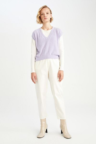 DeFacto Plush V-Neck Relax Fit Knitwear Sweater U8712az22wn