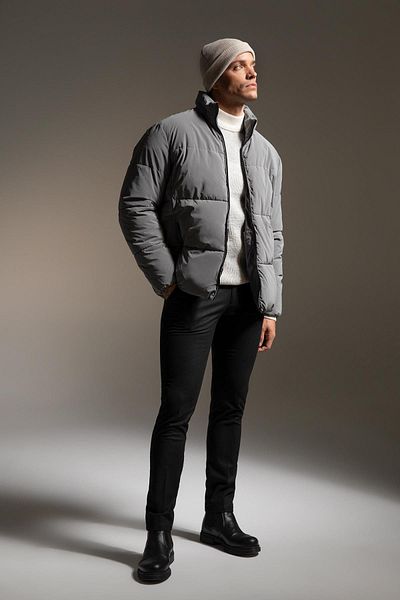 DeFacto Slim Fit Stand gallér puffer kabát