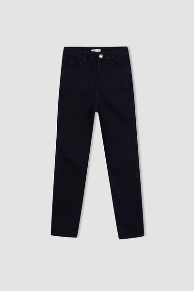 DeFacto Pantaloni de școală slim fit albastru bleumarin pentru fetiță