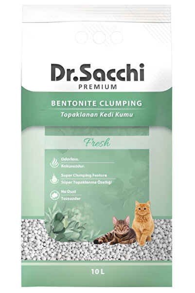 Dr. Sacchi Dr.Sacchi Fresh Bentonit Kedi Kumu 10 Lt - FarmaPets