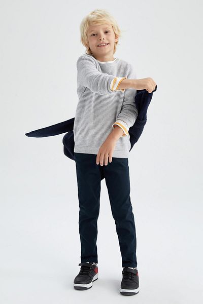 DeFacto Boy's Black Gabardine School Trousers