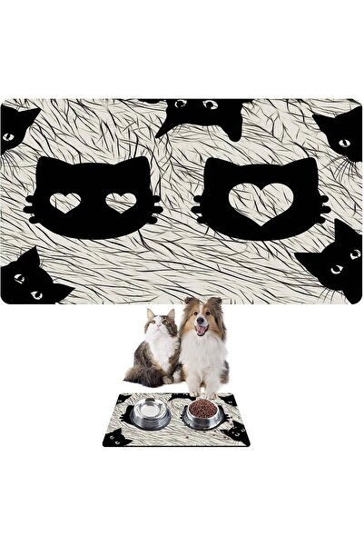 Monnhein بساط تغذية الحيوانات الأليفة بالطعام والماء، قماش ماص مقاوم للماء سه...