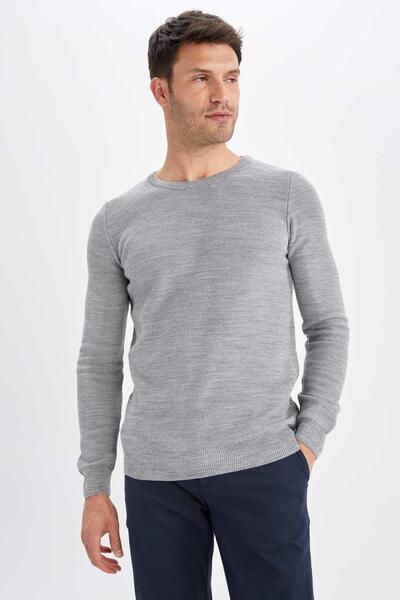 DeFacto Slim Fit Bisiklet Yaka Triko Kazak