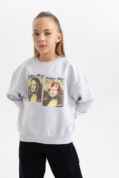 DeFacto Dívčí mikina Smileyworld Relax Fit Crew Neck A7740a823au