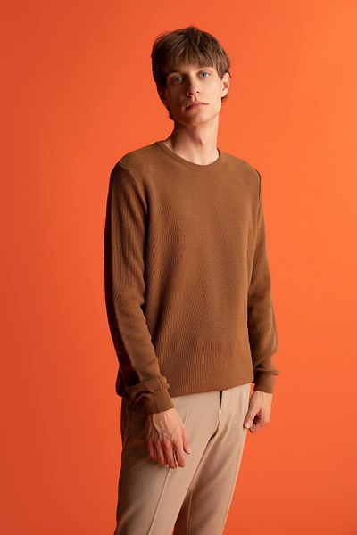 DeFacto Slim Fit Crew Neck Knitwear Sweater