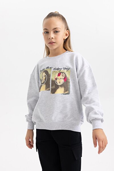 DeFacto Dívčí mikina Smileyworld Relax Fit Crew Neck A7740a823au