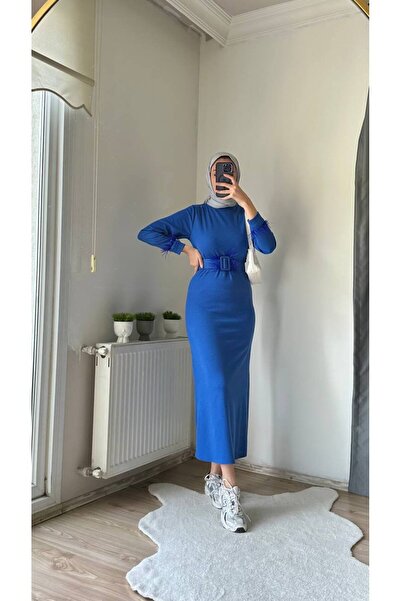 W WARGA KOLU PÜSKÜLLÜ ELBİSE