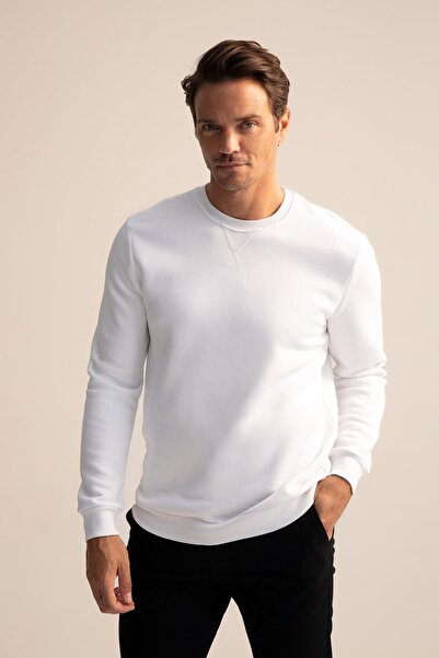 DeFacto Regular Fit Bisiklet Yaka Basic Pamuklu Sweatshirt