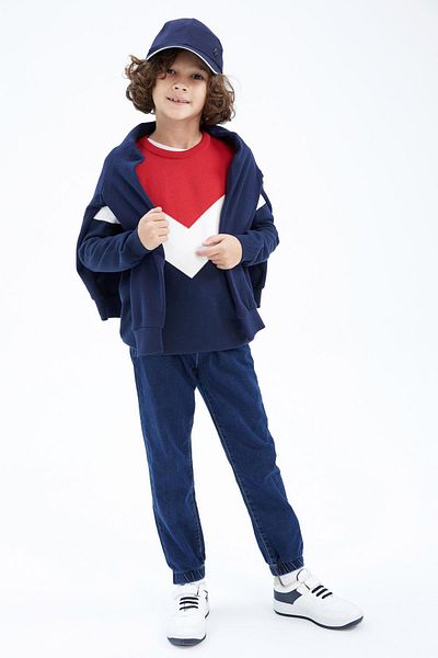 DeFacto Boy's Crew Neck Cotton Sweater
