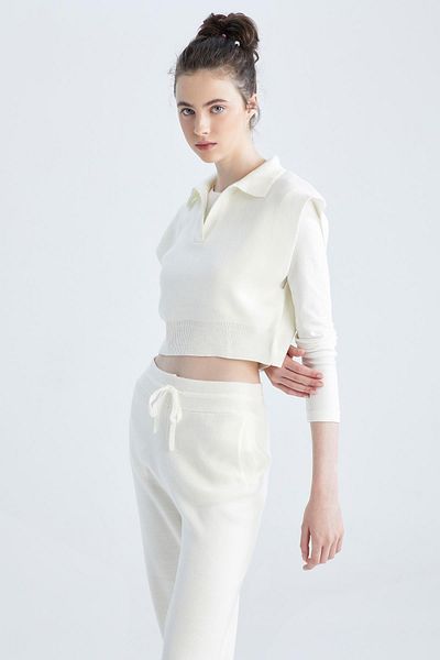 DeFacto Regular Fit Polo Neck Vest