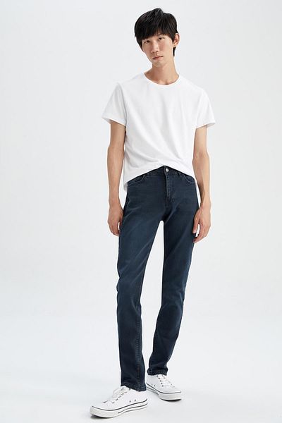 DeFacto Pedro Slim Fit Slim Fit Κανονική μέση με στενό πόδι Jean παντελόνι