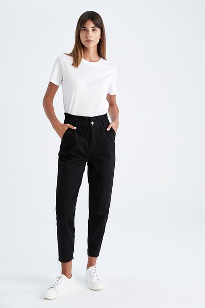 DeFacto Paperbag High Waist Woven 100% Cotton Trousers