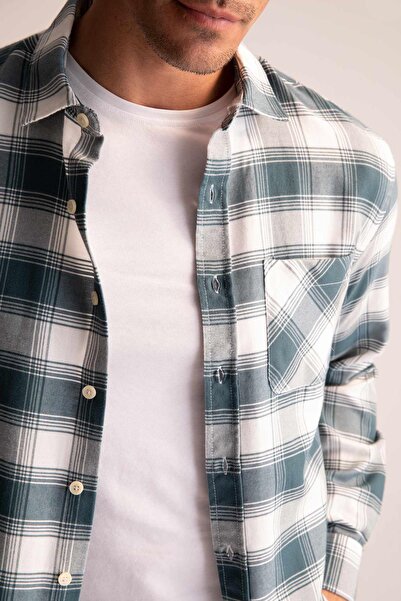 DeFacto Μοντέρνο μακρυμάνικο καρό πουκάμισο