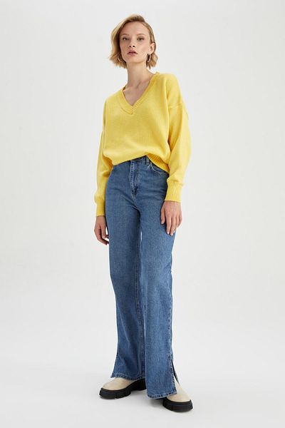 DeFacto Relax Fit V-Neck Sweater