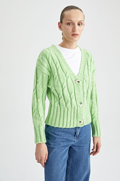 DeFacto Regular Fit V Yaka Hırka Y1593az22wn