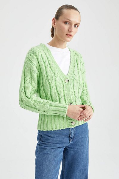 DeFacto Regular Fit V-Neck Cardigan Y1593az22wn