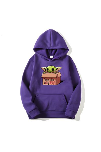 MAGORS Μακρυμάνικο φούτερ SVART WEAR Baby Yoda με εμπριμέ βαμβακερή κουκούλα