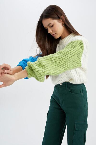 DeFacto Coool Oversize Fit Bisiklet Yaka Kazak