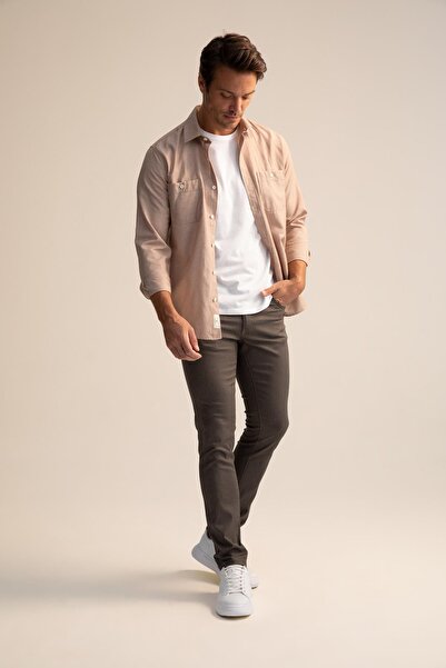 DeFacto Slim Fit Chino Canvas Trousers