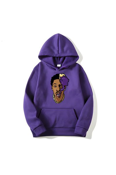 MAGORS SVART WEAR Μακρυμάνικο φούτερ Wizz Khalifa με εμπριμέ βαμβακερή κουκούλα