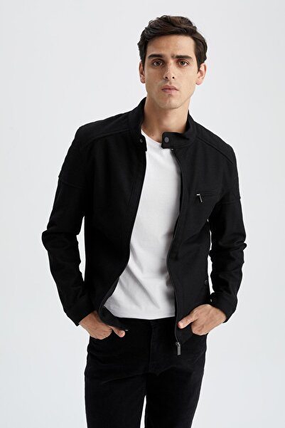 DeFacto Slim Fit Stand Collar Coat
