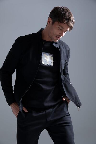 DeFacto Slim Fit Stand Collar Coat