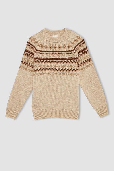 DeFacto Boy's Regular Fit Crew Neck Sweater