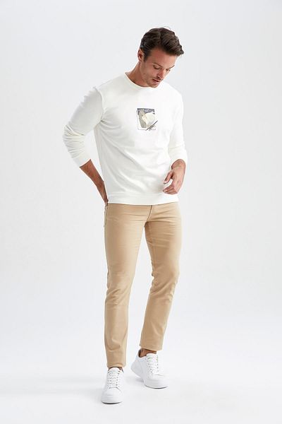 DeFacto Μοντέρνα φούτερ Premium Fit Crew Neck