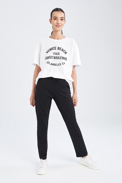 DeFacto Φόρμα αθλητικής φόρμας Plus Size Regular Fit κάτω με τσέπες και δαντέλα στη μέση