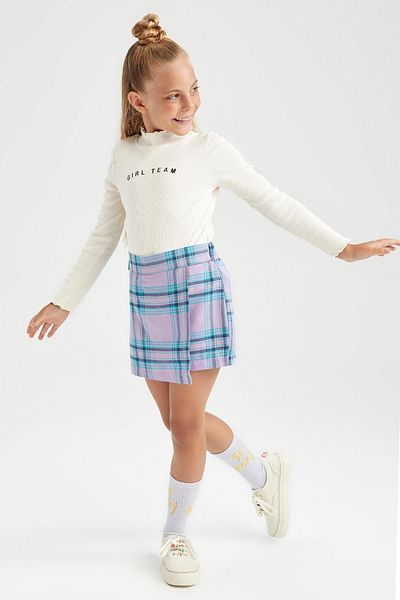 DeFacto Girl's Printed Turtleneck Long Sleeve 2-Piece Set