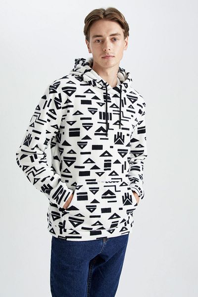 DeFacto Regular Fit Hooded Fleece Sweatshirt