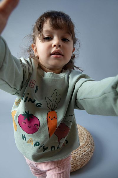 DeFacto Baby Girl Crew Neck Printed Sweatshirt