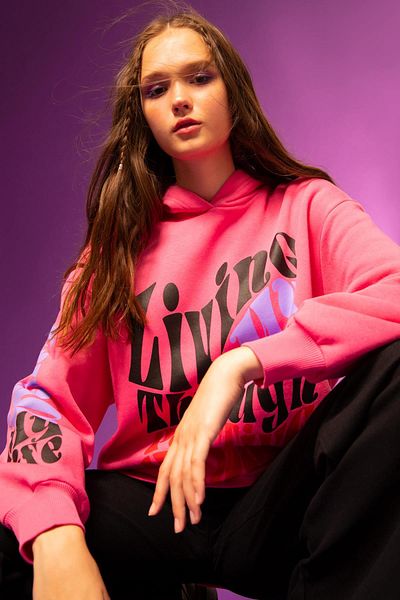 DeFacto Φούτερ Cool Oversize Fit Crew Λαιμόκοψη Χοντρό ύφασμα