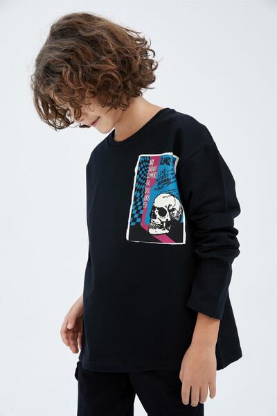 DeFacto Erkek Çocuk Oversize Fit Bisiklet Yaka Sweatshirt