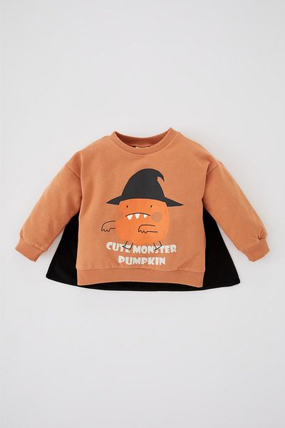 DeFacto Baby Boy Halloween Themed Crew Neck Sweatshirt Y8040a222wn