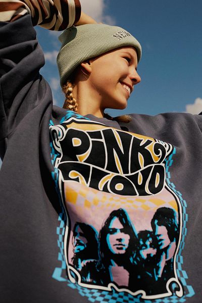DeFacto Cool Pink Floyd Oversize Fit Crew Neck Sweatshirt