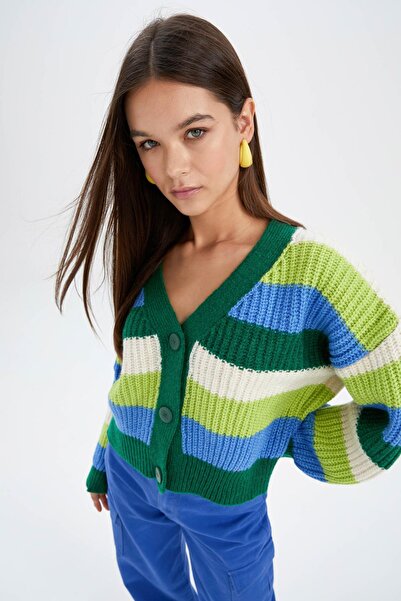 DeFacto Cool Relax Fit Cardigan s výstřihem do V