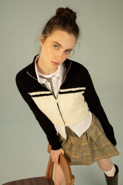 DeFacto Cardigan cu jumătate de guler slim Fit