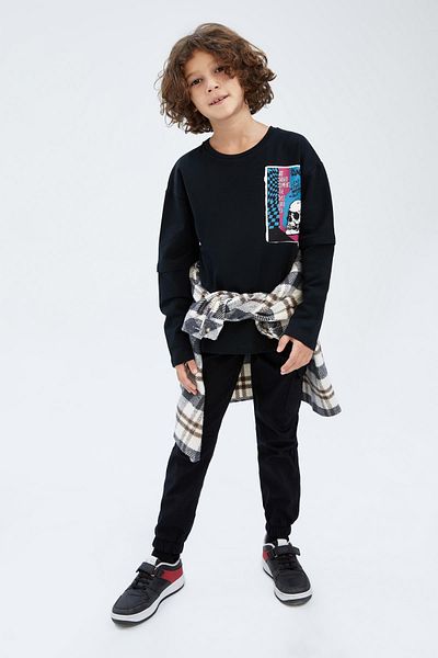 DeFacto Boy's Oversize Fit Crew Neck Sweatshirt