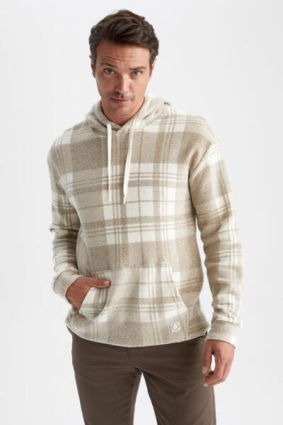 DeFacto Relax Fit Hooded Sweatshirt