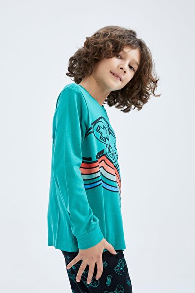 DeFacto Boy's Printed Long Sleeve Pajama Set