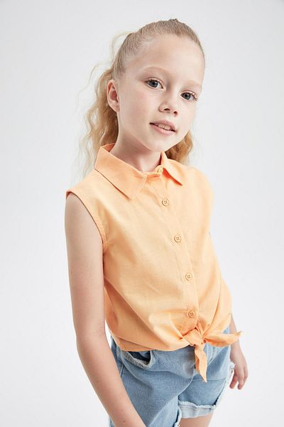 DeFacto Girl's Poplin Sleeveless Shirt Y0137a622sm