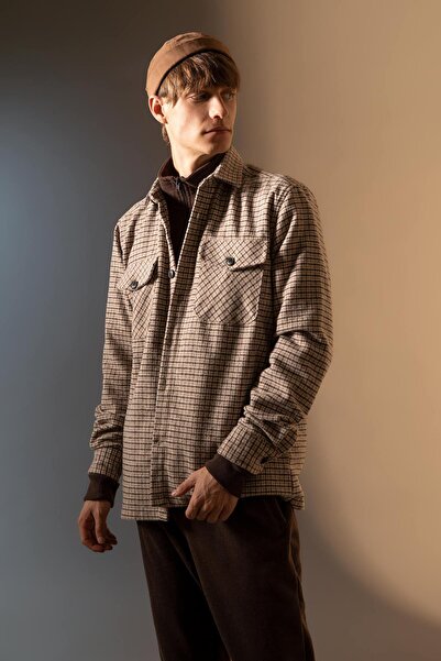 DeFacto Regular Fit Polo Collar Checked Long Sleeve Shirt Y9051az22wn