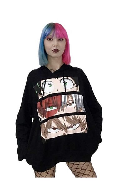 Touz Moda dompuleri fashion Touz My Hero Academia - Mix Eyes (Unisex) Φούτερ με κουκούλα