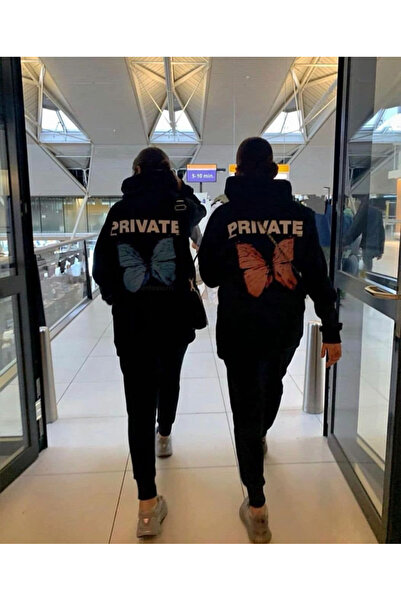 Josette Private Kebelek - Sevgili Çift Kombini Baskılı Oversize Sweatshirt Kı...