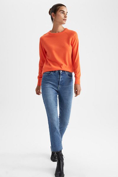 DeFacto Relax-Fit-Pullover aus Kaschmir mit Rundhalsausschnitt und extraweicher Struktur
