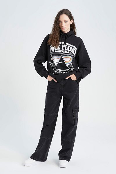 DeFacto Pink Floyd Oversize Fit суичър с качулка