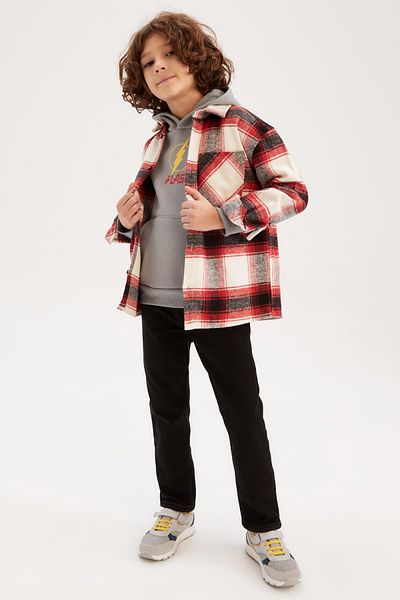 DeFacto Boy's Oversize Flannel Long Sleeve Shirt