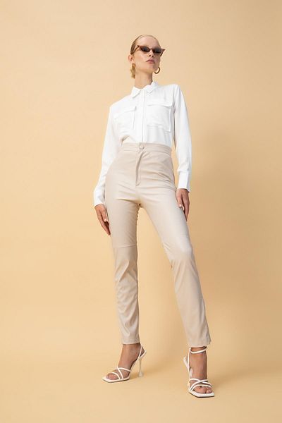 DeFacto Leggings aus Kunstleder mit Reißverschluss am Bein und hoher Taille